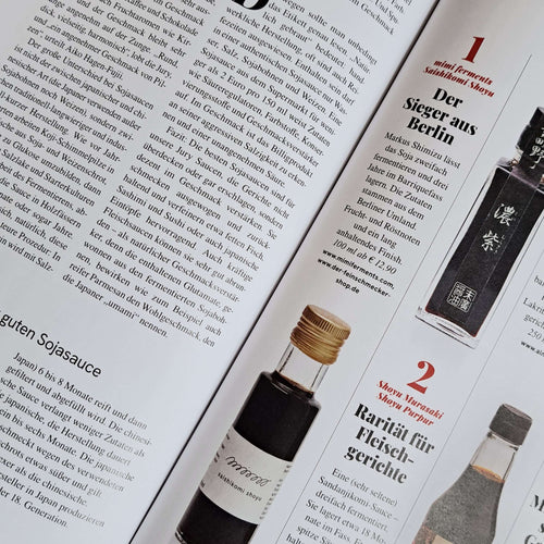 Sojasaucen Testsieger dinkel saishikomi shoyu im Feinschmecker Magazin
