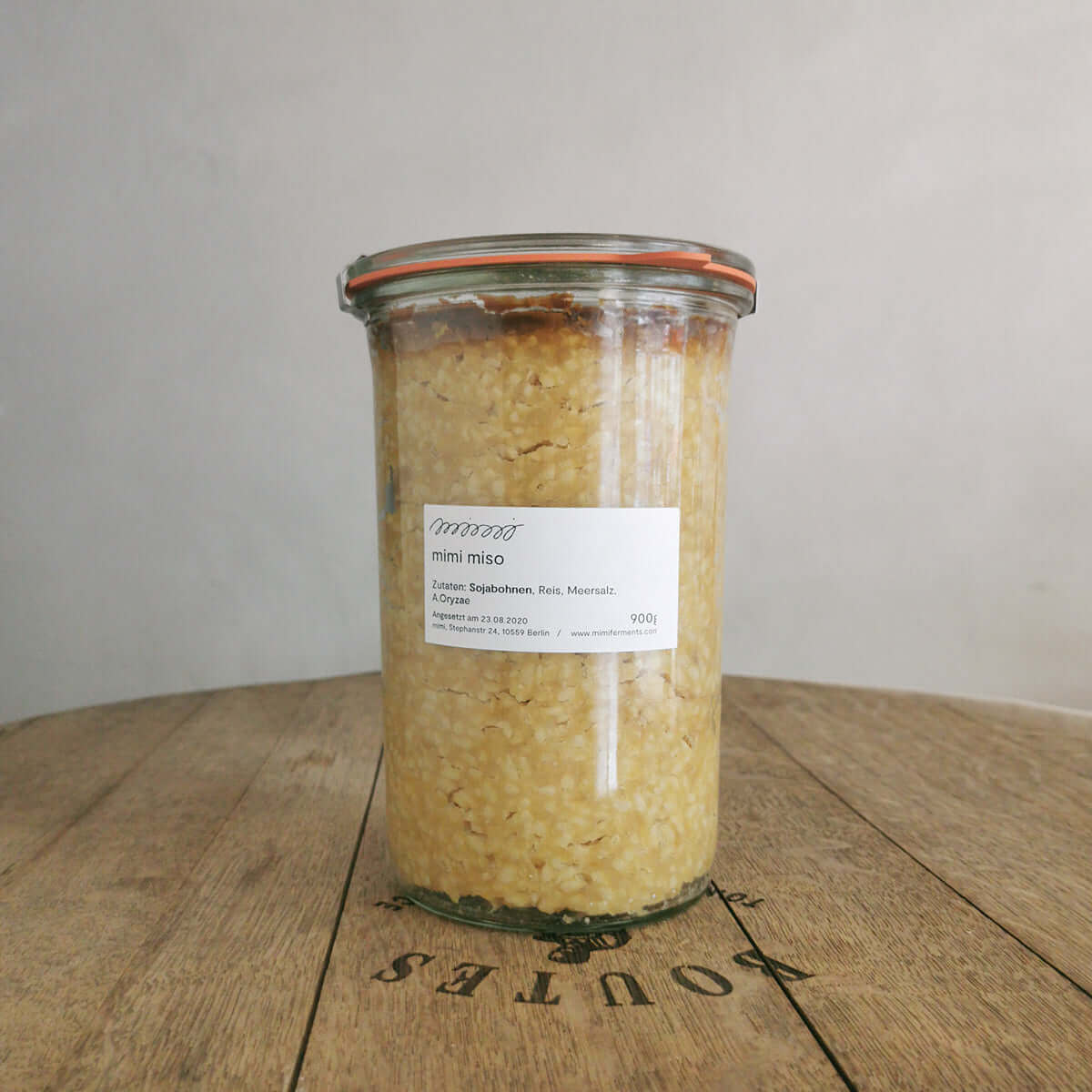 Miso im Weg Glas für Miso Workshop von mimi ferments