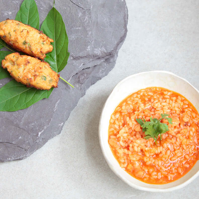  bolinho de bacalhau com arroz de tomate 