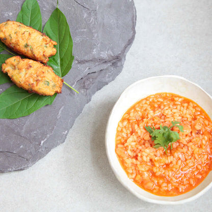  bolinho de bacalhau com arroz de tomate 