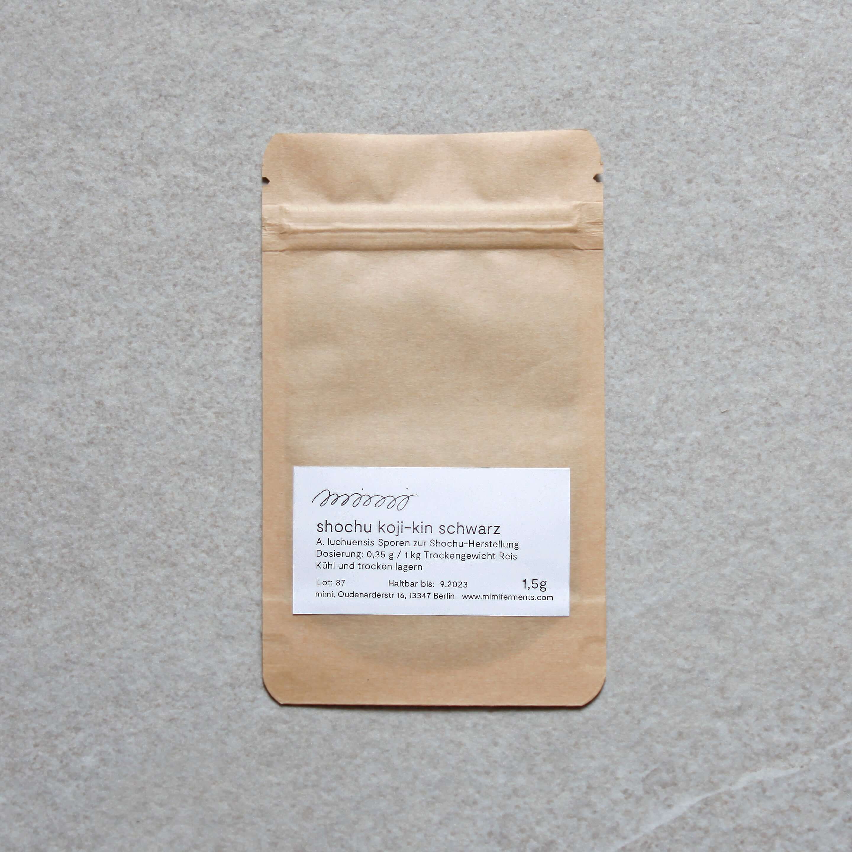 Shochu Koji Sporen schwarz 1,5 g von mimi ferments